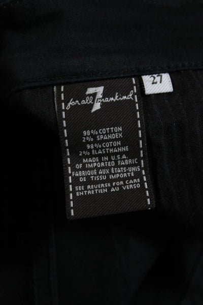 7 For All Mankind Women's Five Pockets Coated Skinny Pant Black Size 27