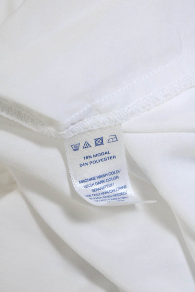 C Wonder Women's Collared Long Sleeves Button Down Shirt White Size S