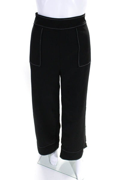 Lovers + Friends Womens High Rise Wide Leg Trousers Black White Size Medium