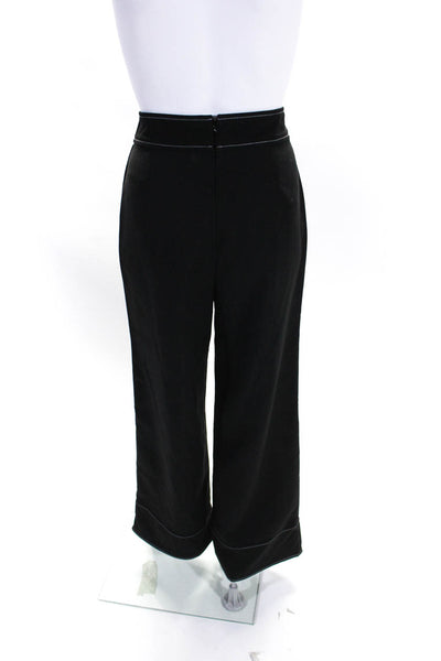 Lovers + Friends Womens High Rise Wide Leg Trousers Black White Size Medium