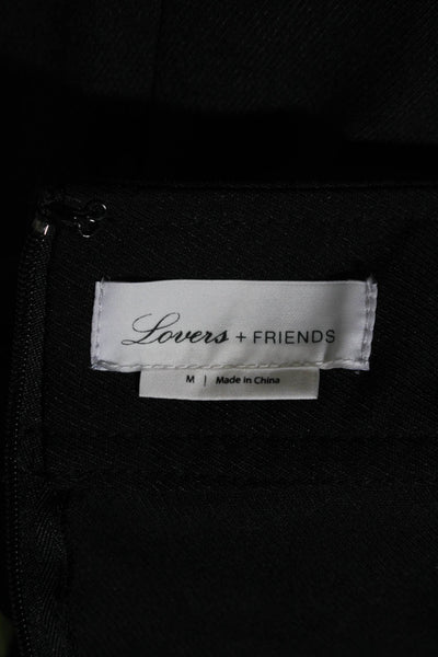 Lovers + Friends Womens High Rise Wide Leg Trousers Black White Size Medium