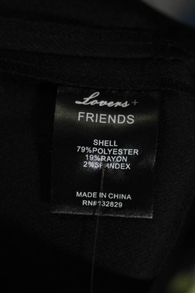 Lovers + Friends Womens High Rise Wide Leg Trousers Black White Size Medium