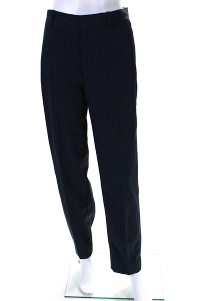 COS Womens Plaid Print Mid Rise Pleated Front Dress Pants Trousers Blue Size 34