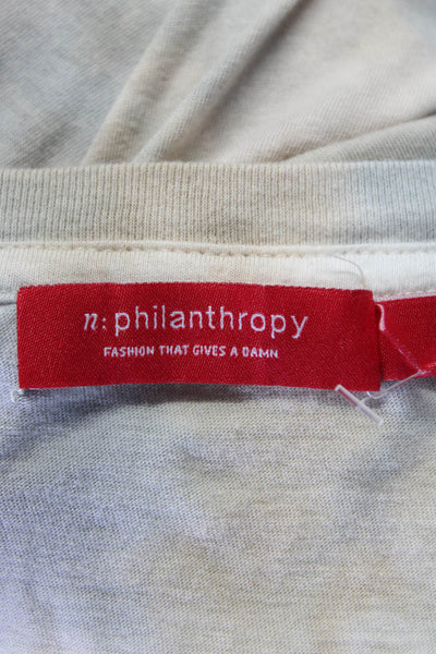 Philanthropy Womens Cotton Tie Dye Short Sleeve Drawstring Jumpsuit Gray Size S