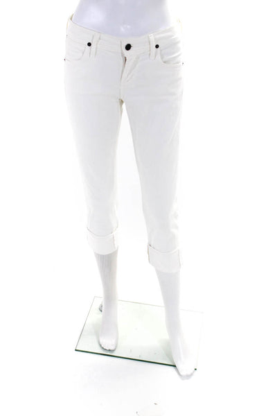 C of H Los Angeles Womens Cotton Dani Cropped Straight Leg Pants White Size EUR2