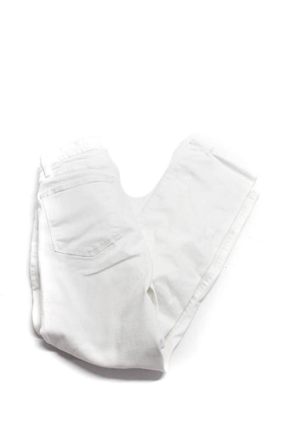 Frame Womens Cotton Denim High Rise Straight Leg Jeans White Size 25