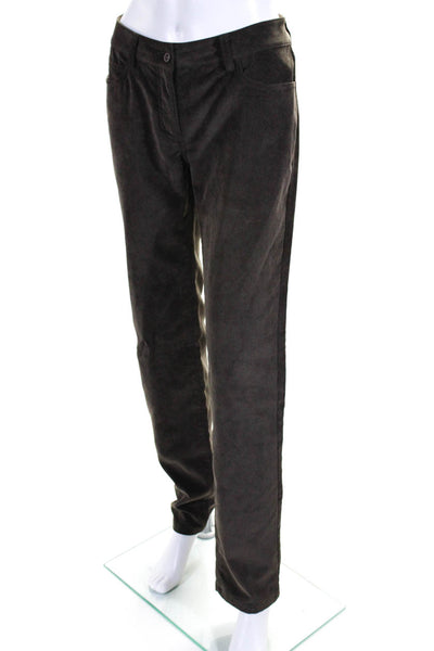 Chervo Womens High Waist Slim Skinny Corduroy Golf Pants Brown Size 8