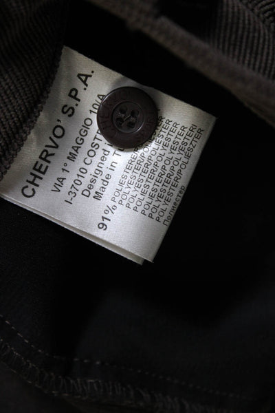 Chervo Womens High Waist Slim Skinny Corduroy Golf Pants Brown Size 8