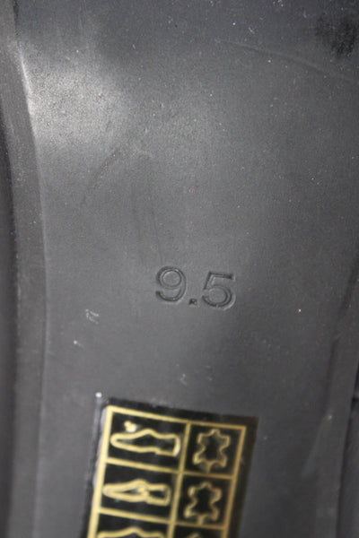 Jeffrey Campbell Womens Leather Round Toe Slip-On Cone Heels Pumps Black Size 9