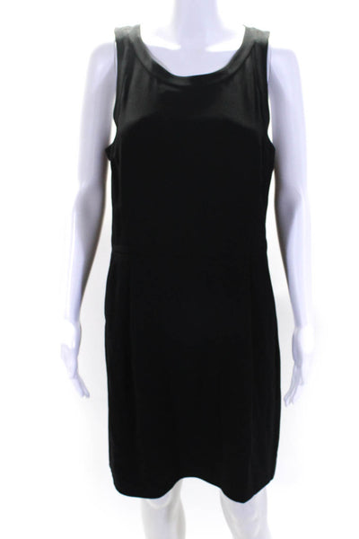 Theory Womens Round Neck Sleeveless Zipped Darted Midi Dress Black Size 8