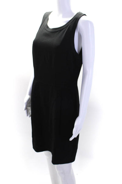 Theory Womens Round Neck Sleeveless Zipped Darted Midi Dress Black Size 8