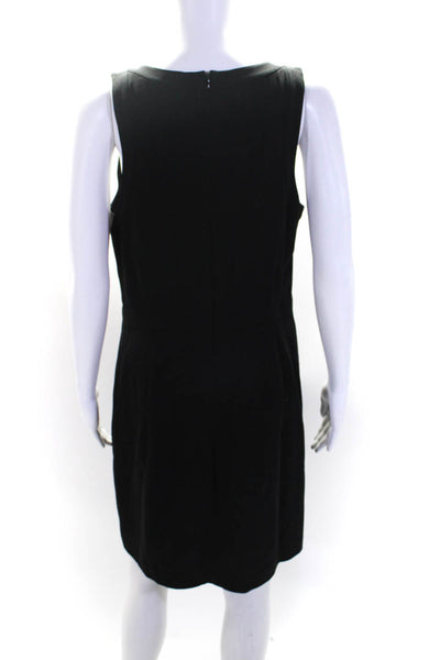 Theory Womens Round Neck Sleeveless Zipped Darted Midi Dress Black Size 8