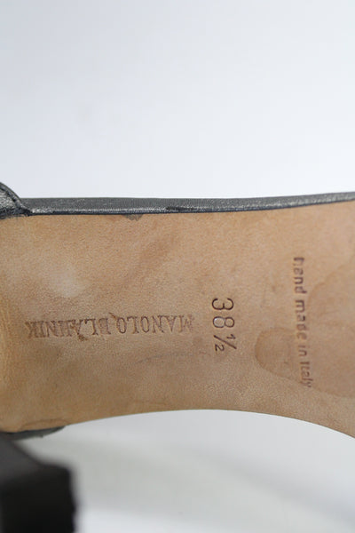 Elizabeth and James Womens Cross Strap Slide On Wedge Pumps Black Size 6 B