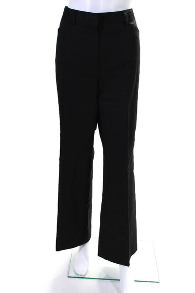 DKNY Womens Pleated Front Straight Leg Chelsea Dress Trousers Black Size 12