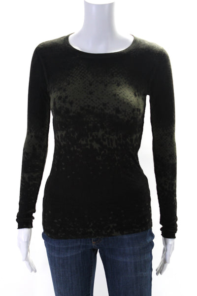 Kokun Womens Long Sleeve Scoop Neck Knit Shirt Dark Green Size Extra Small