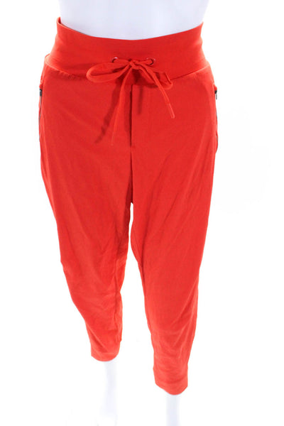 Athleta Womens Drawstring Waist High Rise Slim Leg Jogger Pants Red Size 10