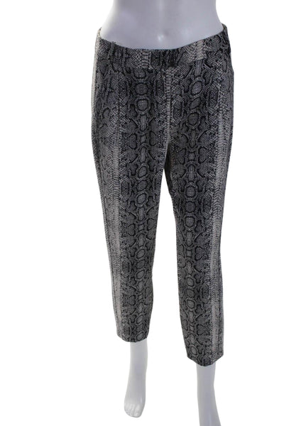 The Kooples Womens Animal Print Mid-Rise Tapered Pants Trousers Black Size S