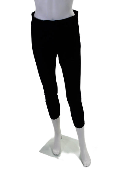Helmut Lang Womens Solid Black Mid-Rise Pull On Skinny Leg Pants Size M