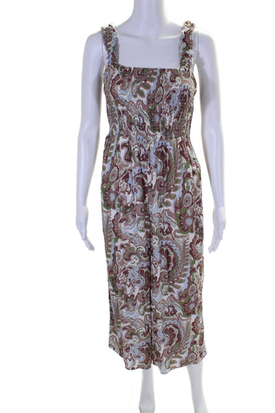 Wilfred Womens Sleeveless Square Neck Wide Leg Jumpsuit Multicolor Size Small