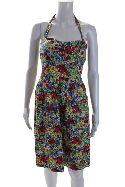 Girls From Savoy Anthropologie Womens Halter Floral Dress Multicolored Size 4