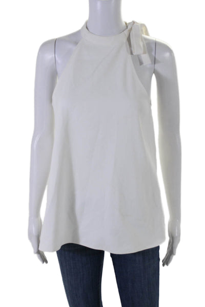 Tibi Womens Round Neck Sleeveless Pullover Tank Top Blouse White Size 4