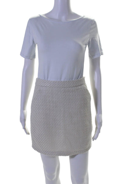 Vero Moda Womens Woven Knit Flat Front Mini Skirt Bright White Size 2