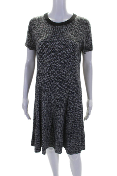 Michael Michael Kors Women's Short Sleeves A-Line Mini Dress Black Size L