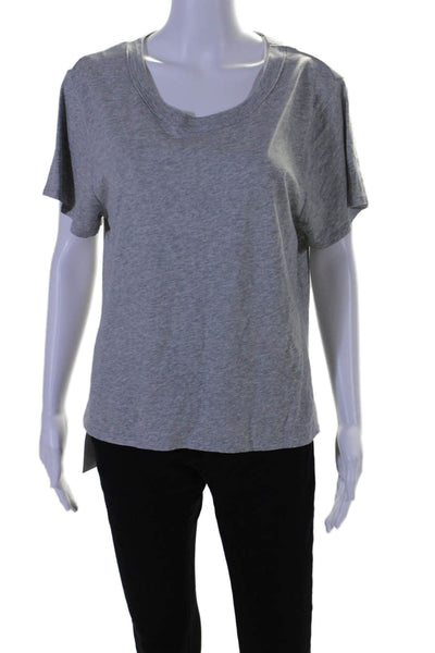 Skin Organic Womens Short Sleeves Tee Shirt Light Gray Organic Cotton Size 4