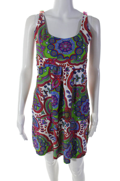 Jude Connally Womens Paisley Print High Waist A Line Dress Multi Colored Size Sm