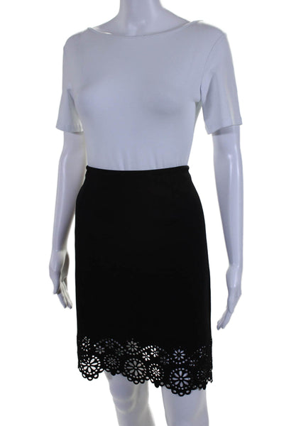 Calvin Klein Women's Hook Closure Lined  Scallop Mini Skirt Black Size S