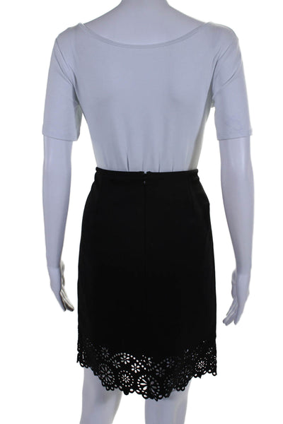 Calvin Klein Women's Hook Closure Lined  Scallop Mini Skirt Black Size S