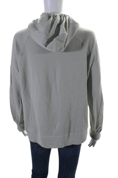 Leallo Womens Cotton Drawstring Pullover Distressed Hoodie Pistachio Green Size