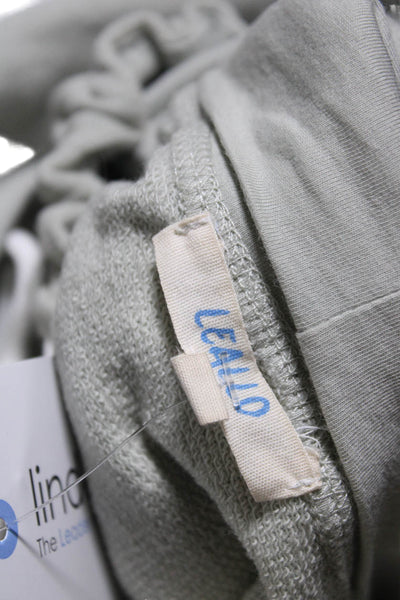 Leallo Womens Cotton Drawstring Pullover Distressed Hoodie Pistachio Green Size