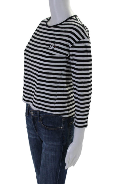 Sonia Rykiel Girls Cotton Stripe Long Sleeve Casual Top Black Size 12Y