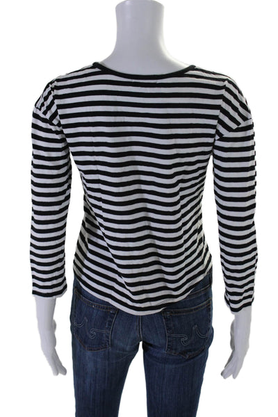 Sonia Rykiel Girls Cotton Stripe Long Sleeve Casual Top Black Size 12Y