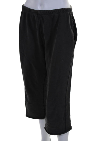 Spiritual Gangster Womens Cotton Ruched Elastic Capri Sweatpants Gray Size S