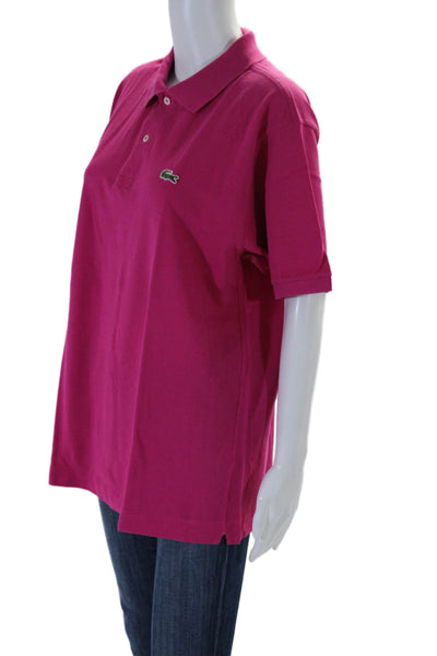 Lacoste Mens Short Sleeve Collared Embroidered Polo Shirt Pink Size 5