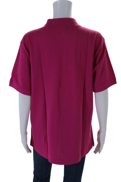 Lacoste Mens Short Sleeve Collared Embroidered Polo Shirt Pink Size 5