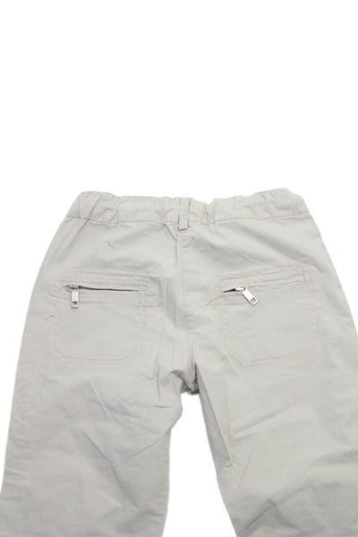 GF Ferre Boys Zip Front Tapered Leg Side Pocket Casual Pants Beige Size 6