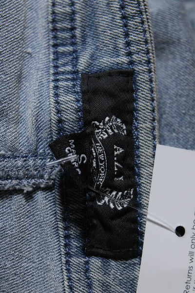 A.Z.I Womens Cotton Denim Frayed Trim Four Pocket Short Jean Jacket Blue Size S