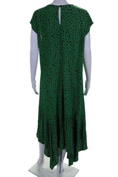 Nobody's Child Womens Animal Print Maxi Dress Green Black Size 8