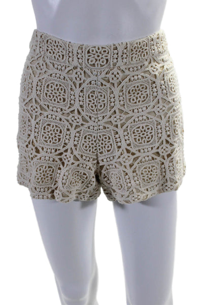 Alice + Olivia Women's Zip Closure Flat Front Dress Shorts Cream Size 0
