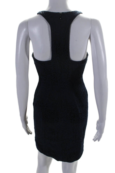 Intermix Women's Round Neck Sleeveless Fitted Mini Dress Navy Blue Size S