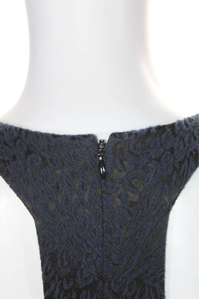 Intermix Women's Round Neck Sleeveless Fitted Mini Dress Navy Blue Size S