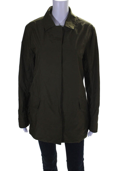 Peter O Maher Womens Long Sleeves Button Down Jacket Forrest Green Size 1