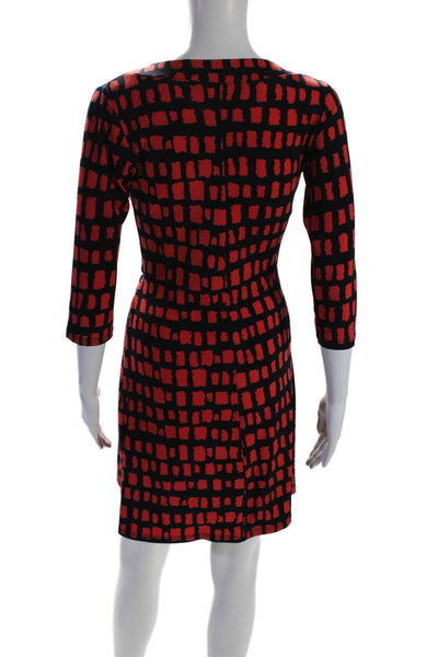 Papillon Blanc Womens V-Neck Short Sleeves Wrap Tie Waist Mini Dress Red Size XS