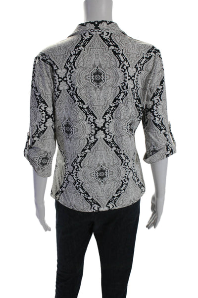 J. Mclaughlin Women's Short Sleeves Button Down Bandana Print Shirt Size M