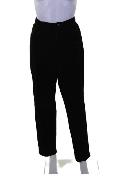 Classiques Entier Womens Zipper Fly High Rise Suede Straight Leg Pants Black 12