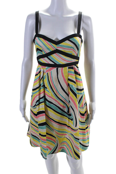 Nanette Lepore Womens Multicolor Printed Open Back Sleeveless Shift Dress Size 6