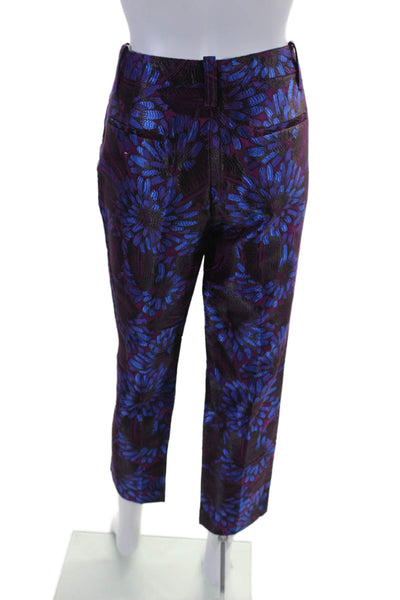 J Crew Women's Hook Closure Flat Front Straight Leg Dress Pants Floral Size 6